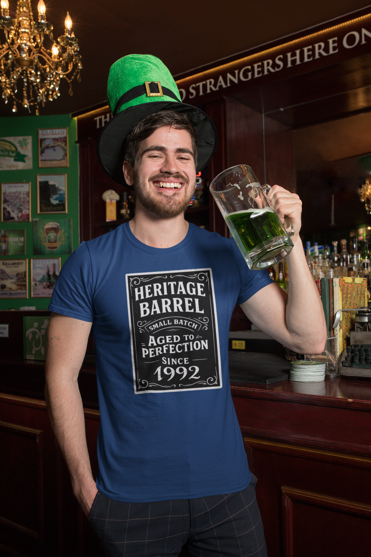 Heritage Barrel Custom Year T Shirt Vintage Whiskey Label Design for Whiskey Lovers