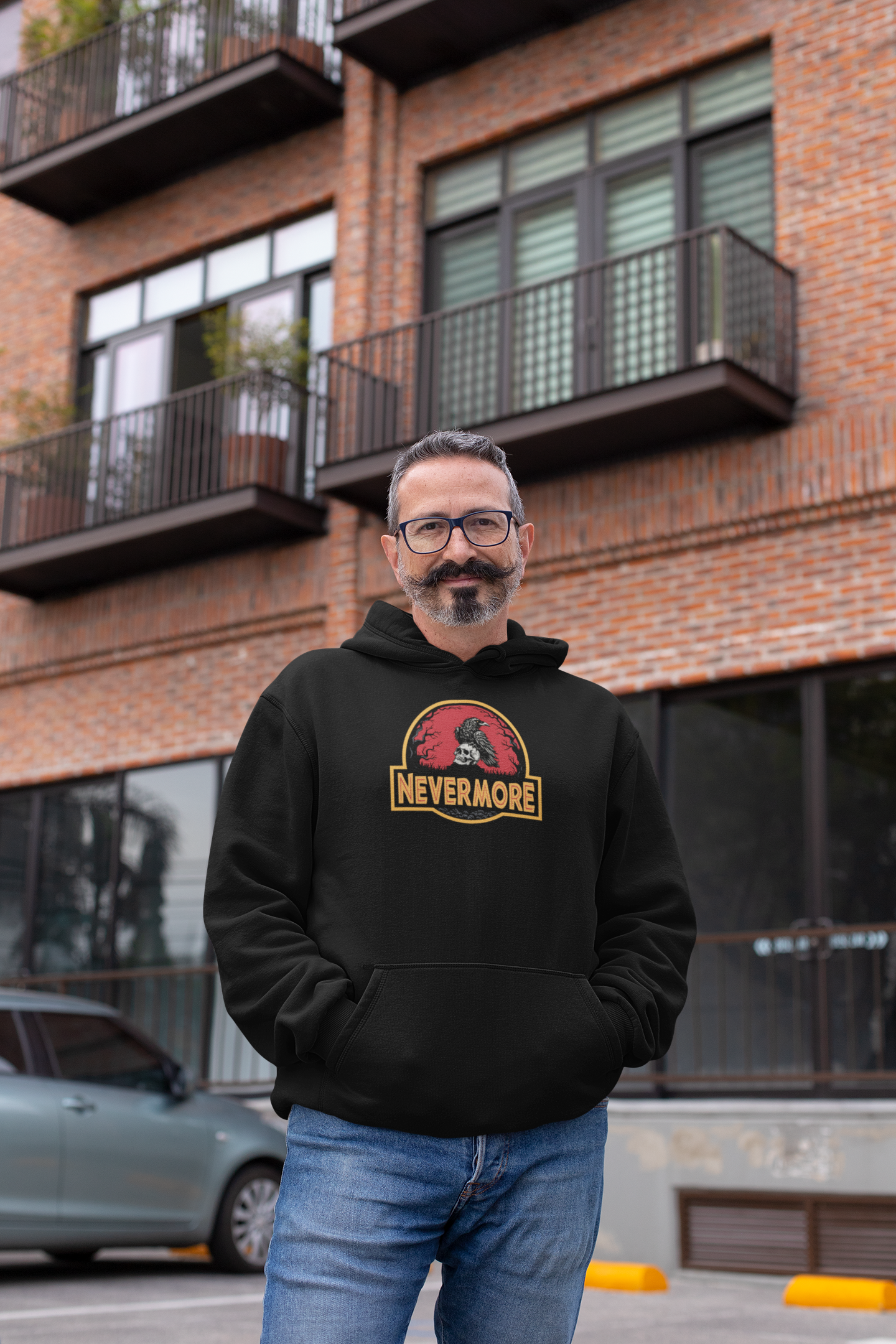Nevermore Raven Hoodie Gothic Halloween Poe Inspired Sweatshirt for Horror and Macabre Fans