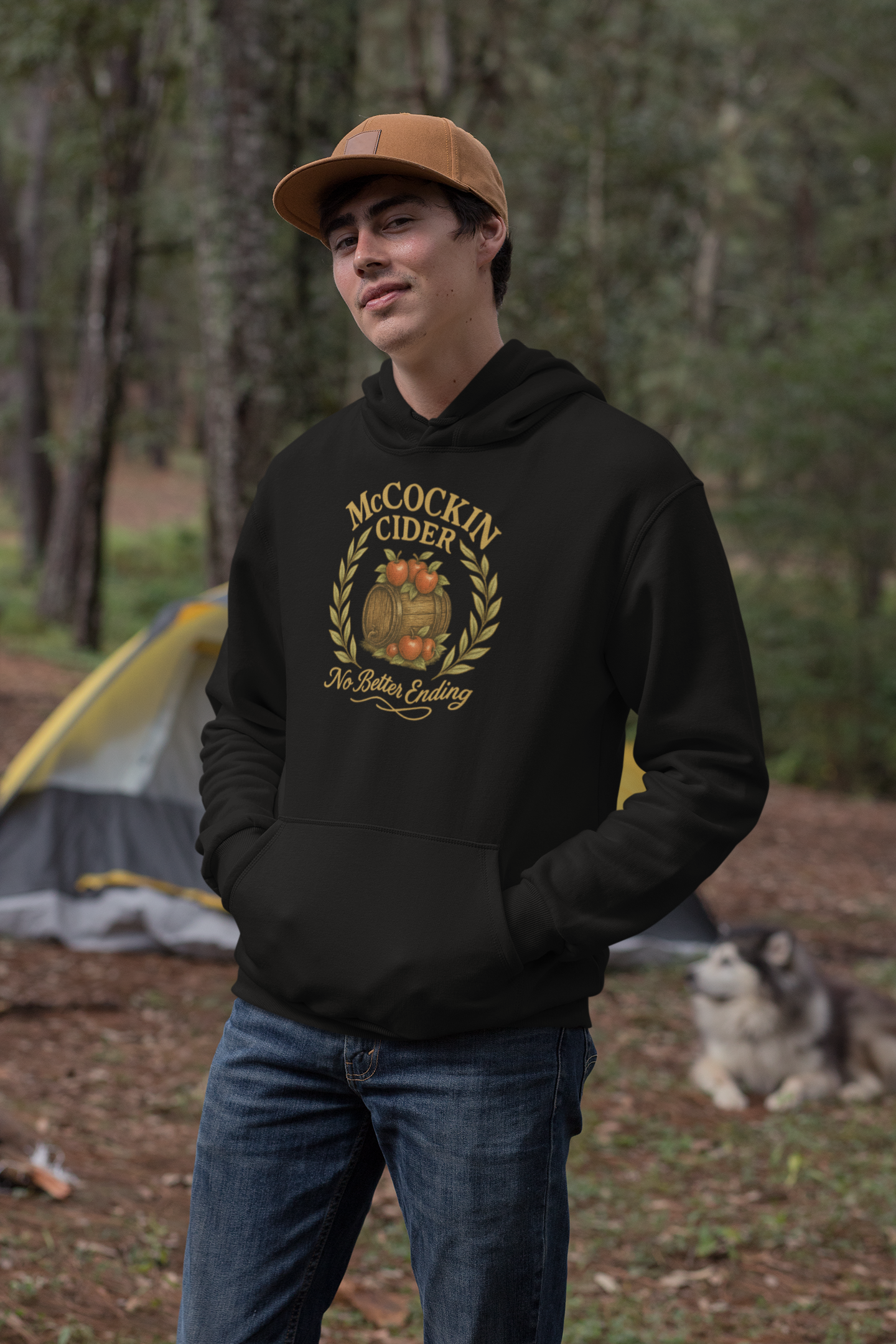 McCockin Cider Funny Hoodie Vintage Barrel Pun Design for Joke and Humor Fans