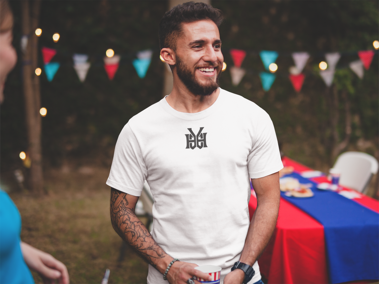 YHWH Monogram Embroidered T Shirt Minimal Christian Apparel for Faith and Bible Lovers
