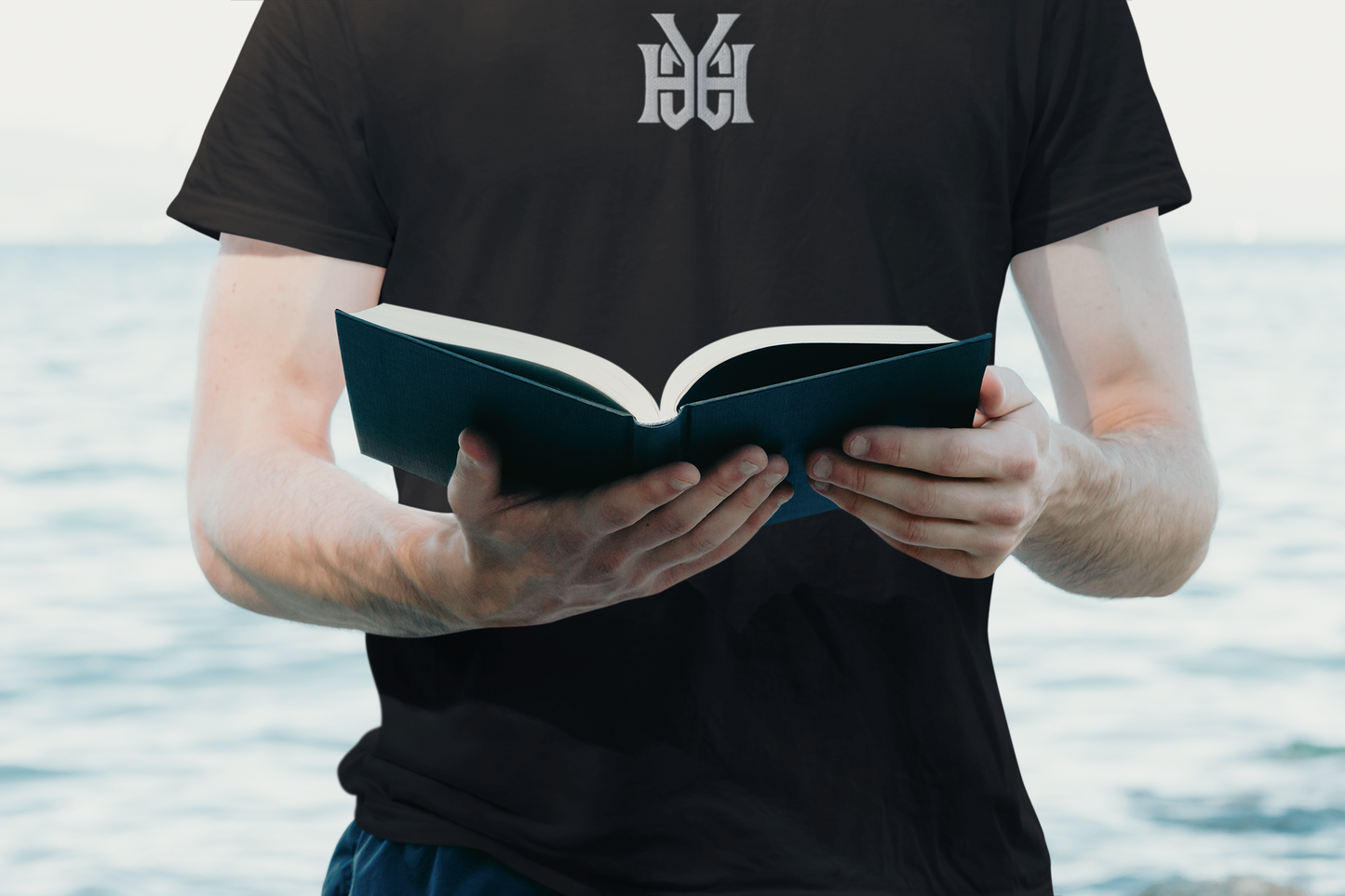 YHWH Monogram Embroidered T Shirt Minimal Christian Apparel for Faith and Bible Lovers