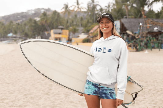 A Day Well Spent Surfing, Beach Graphic Hoodie - Inken Image