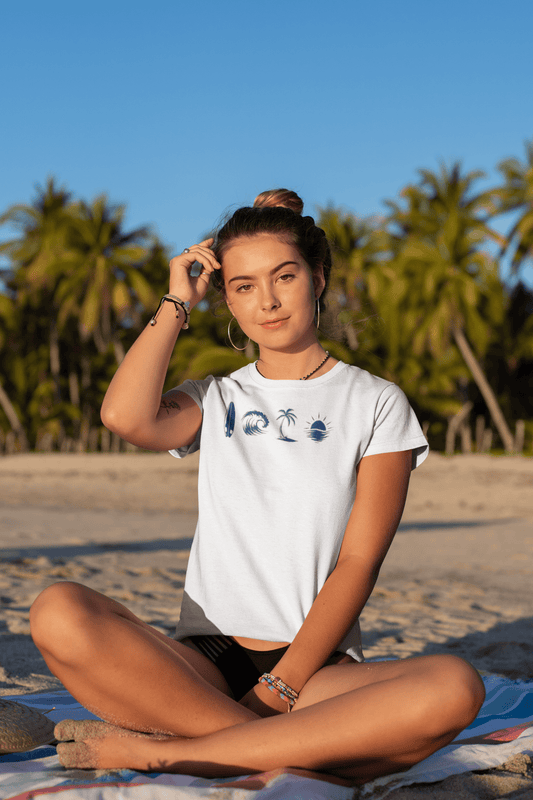 A Day Well Spent Surfing, Beach Graphic T-Shirt - Inken Image