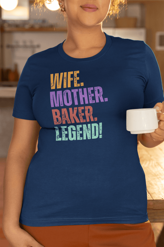 Baker Legend Wife Shirt Fun Mom Baking Tee - Inken Image