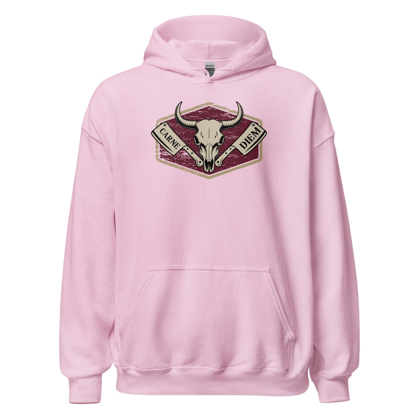 Carne Diem Bull Skull Meat Eater Emblem Hoodie - Inken Image
