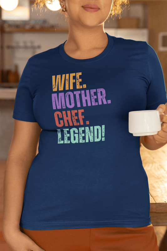 Chef Legend Wife Shirt Fun Mom Cooking Tee - Inken Image