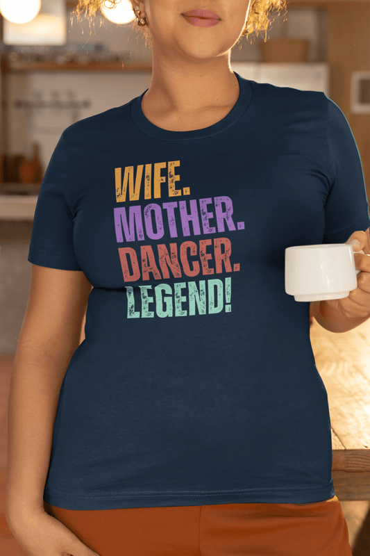 Dancer Mom T-Shirt Colorful Retro Wife Tee - Inken Image