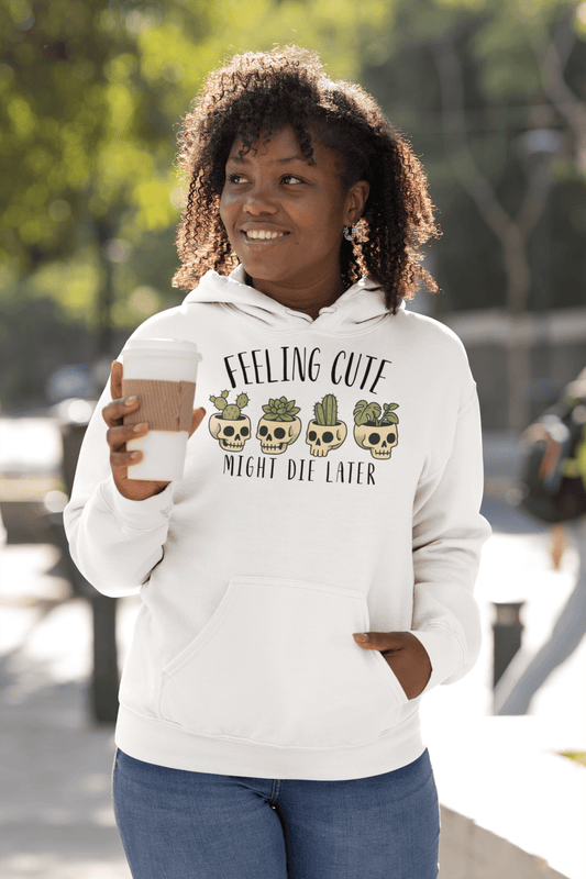 Feeling Cute Pot Heads Hoodie Cute Goth Plant Lover Sweatshirt - Inken Image