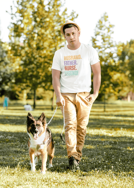 Fun Dad Nurse T-Shirt RN Husband Legend Gift Tee - Inken Image