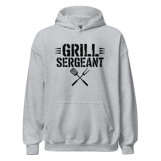 Grill Sergeant Funny BBQ Hoodie, Meat Lover Hoodie Outdoor Grill Master Hoodie - Inken Image