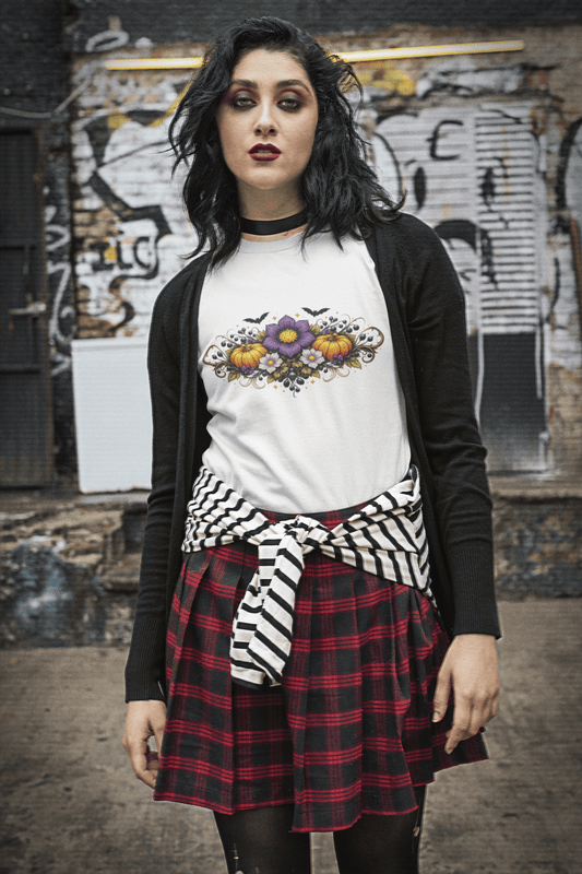 Halloween Nightshade Bouquet Tee Spooky Pumpkin Witchy Shirt - Inken Image