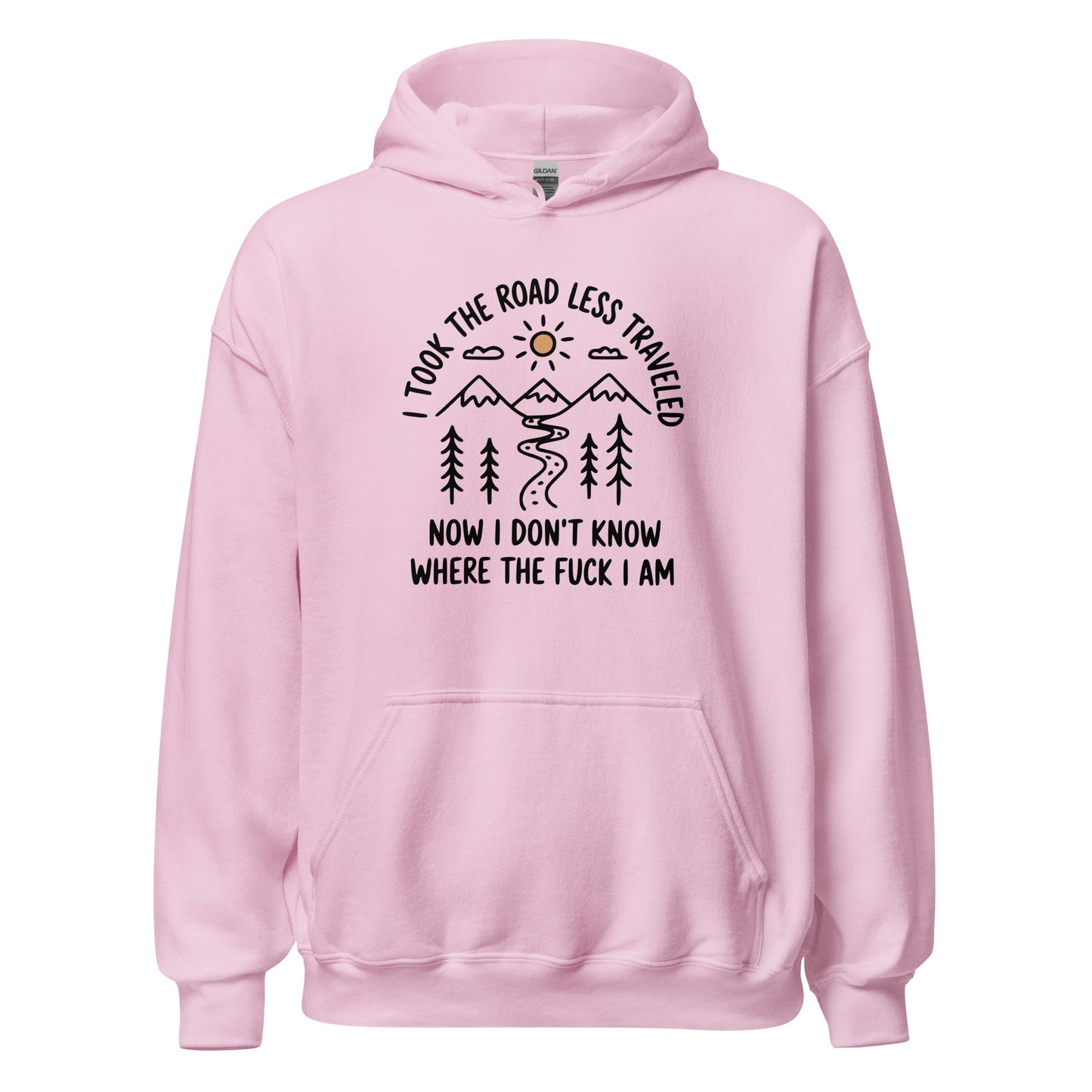 Hiking Hoodie Road Less Traveled Hoodie Outdoor Adventure Sweatshirt - Inken Image