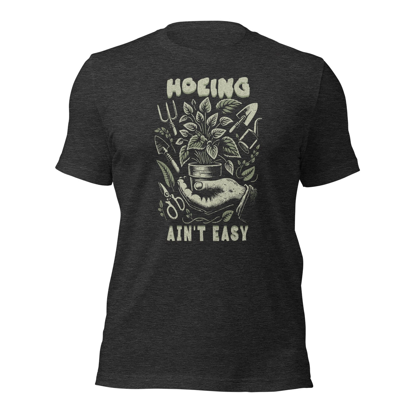 Hoeing Ain’t Easy Shirt Vintage Botanical Humor Tee - Inken Image