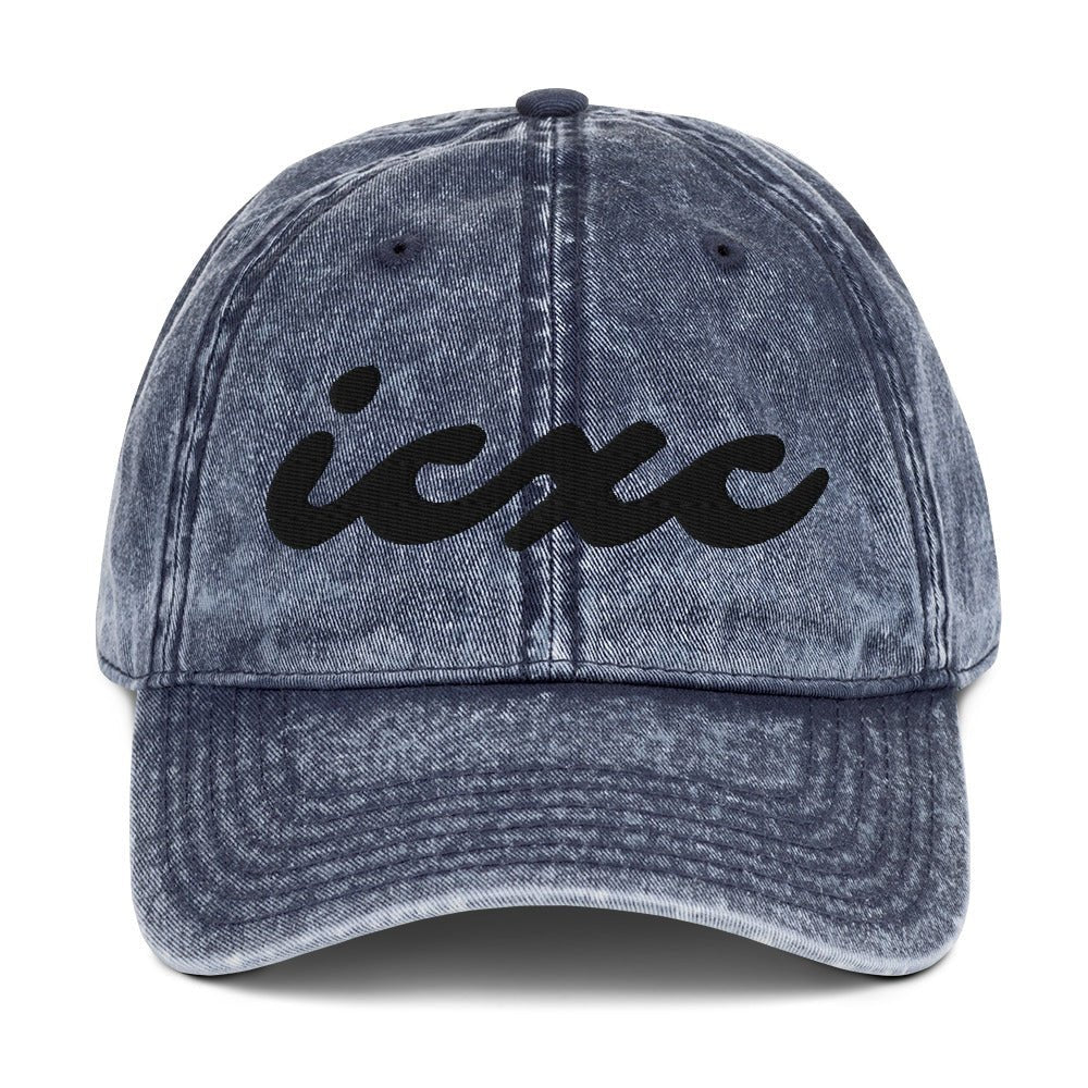 IC XC Cursive Christian Hat 3D Puff Embroidery Vintage Cotton Twill Cap - Inken Image