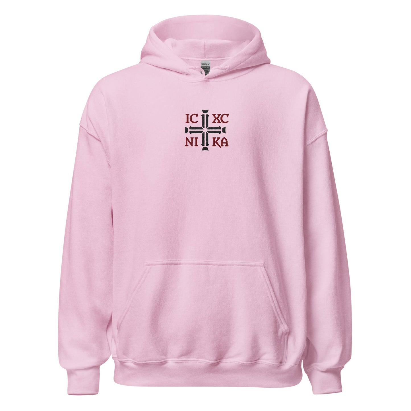 IC XC NIKA Jesus Christ Conquers Cross Emblem Embroidered Hoodie - Inken Image
