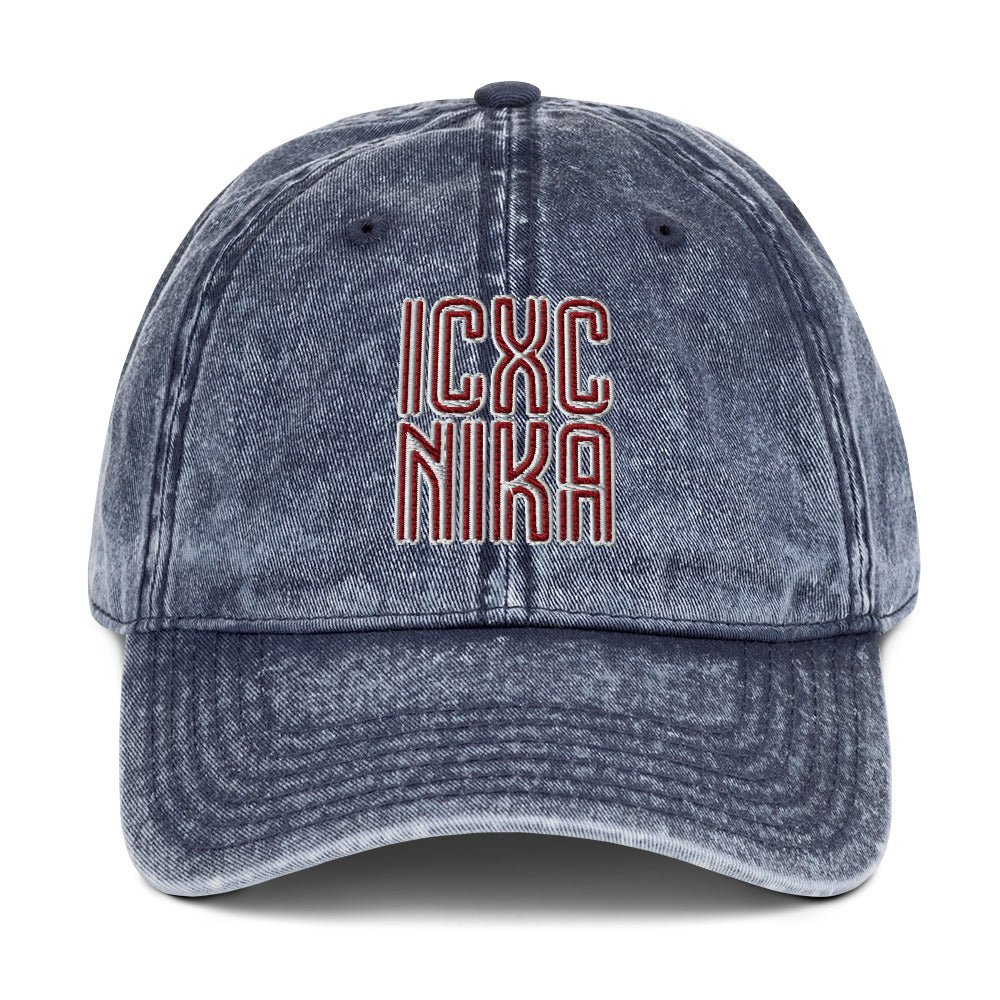 ICXC NIKA, Jesus Christ Victorious, Christian Flat Embroidered Vintage Cotton Twill Cap - Inken Image