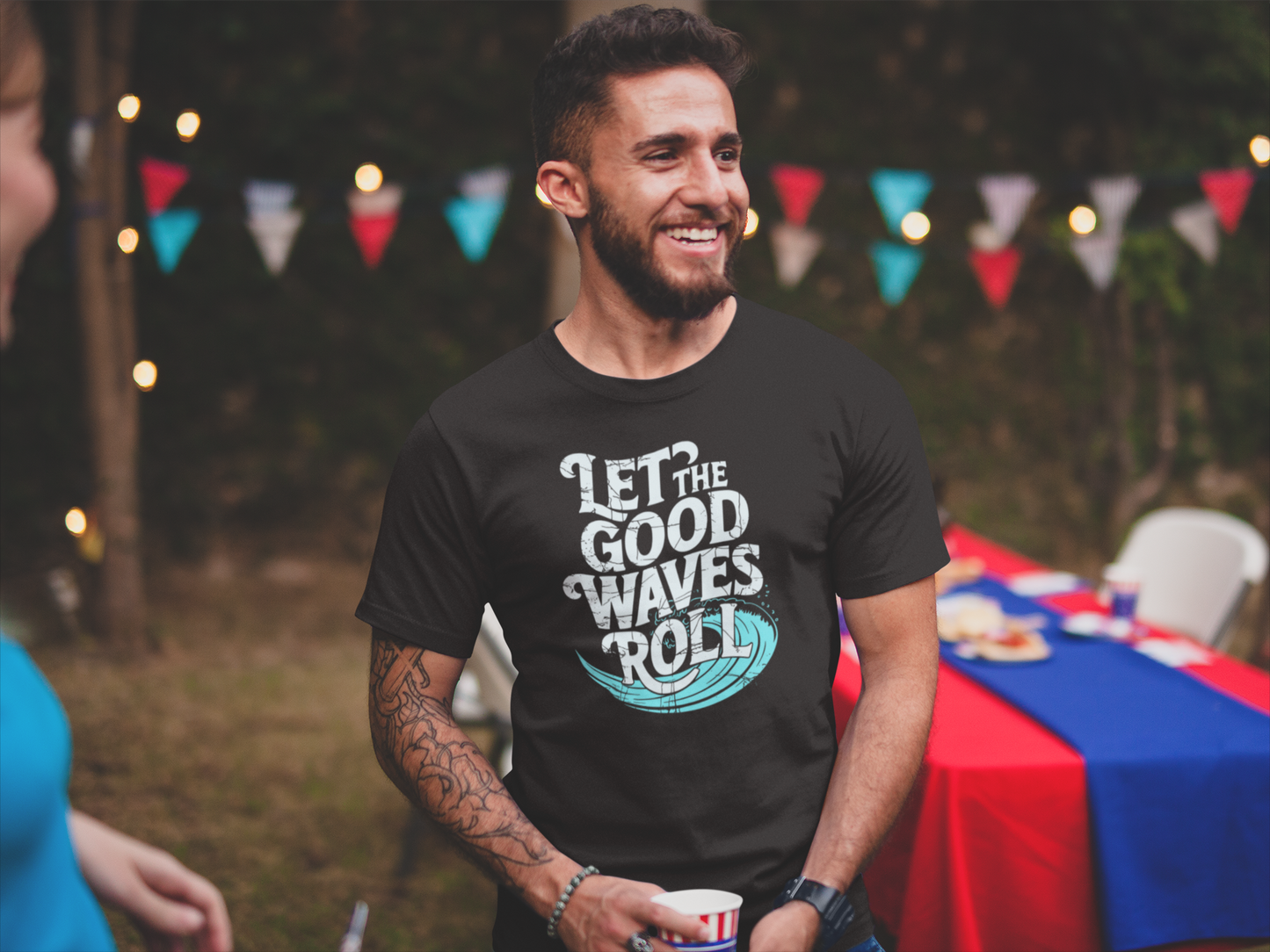 Let The Good Waves Roll T Shirt Vintage Surf Graphic Tee for Surfers and Beach Lovers