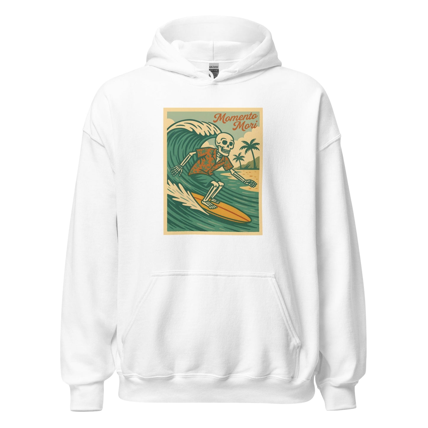 Momento Mori Surfer Retro Hoodie - Inken Image