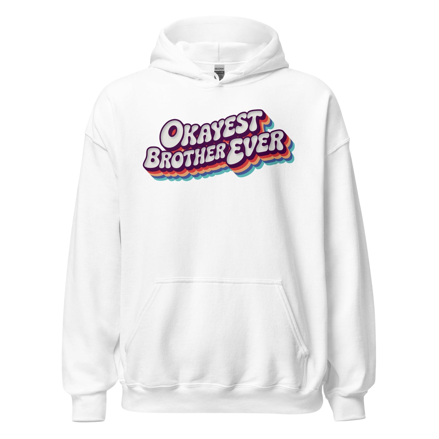 Okayest Brother Ever Retro Typography Hoodie - Inken Image