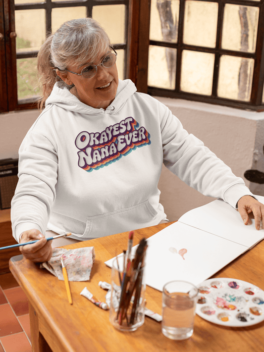 Okayest Nana Ever Retro Typography Hoodie - Inken Image