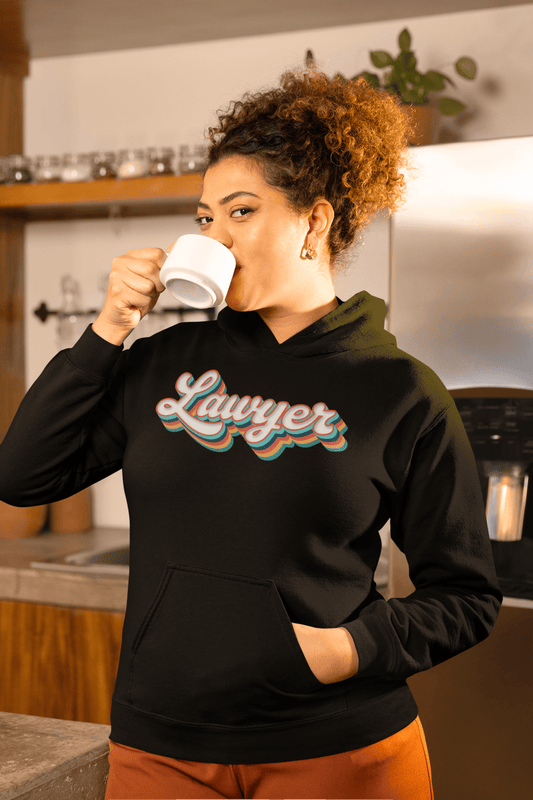 Retro Lawyer Hoodie Fun Groovy Law School Sweatshirt - Inken Image