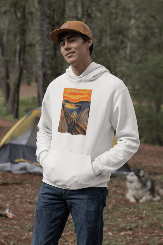 Sugar Skull The Scream Sweatshirt Dia De Los Muertos Expressionist Parody Hoodie - Inken Image