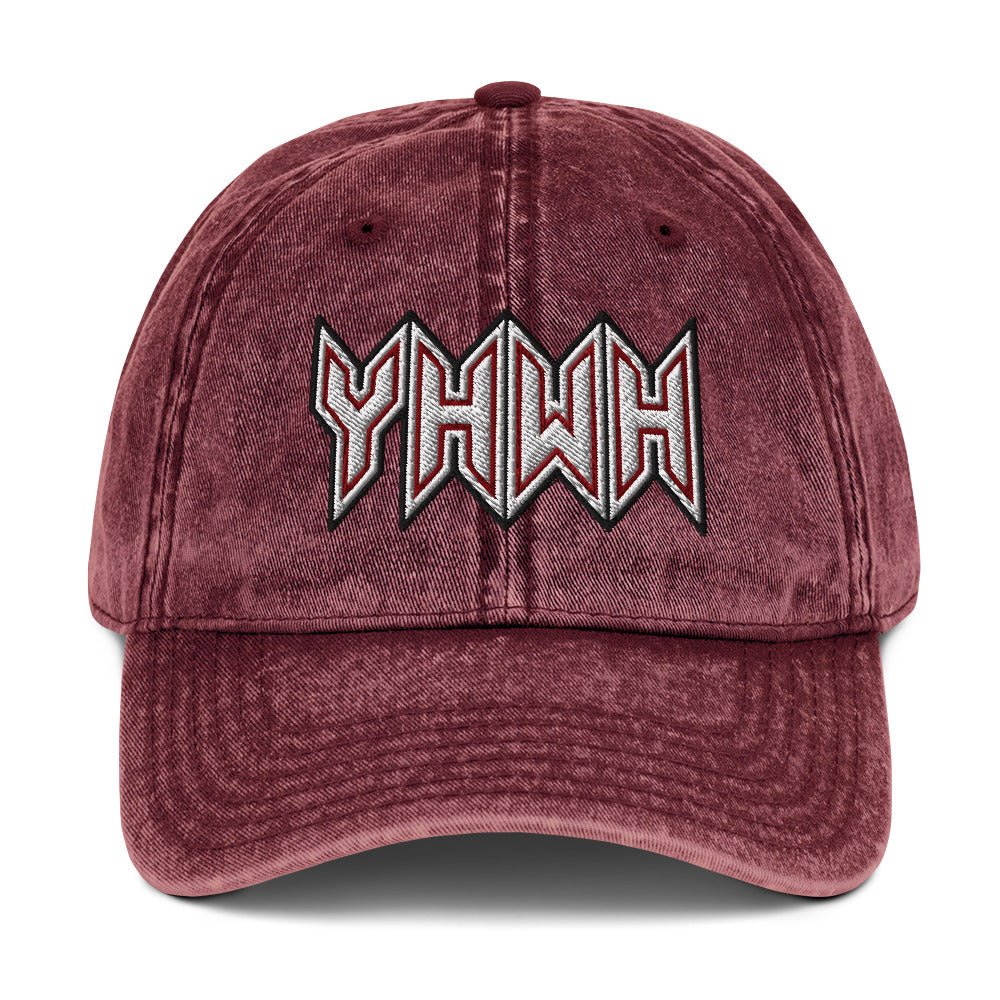 YHWH Sacred Name Embroidered Snapback Vintage Cotton Twill Cap - Inken Image