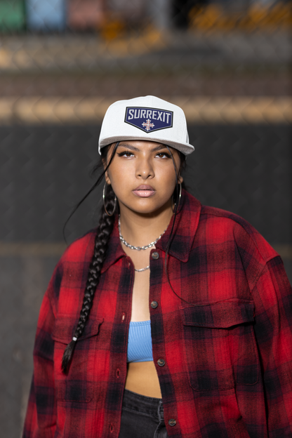 HE IS RISEN Shield Embroidered Snapback in Greek, Slavonic, or Latin