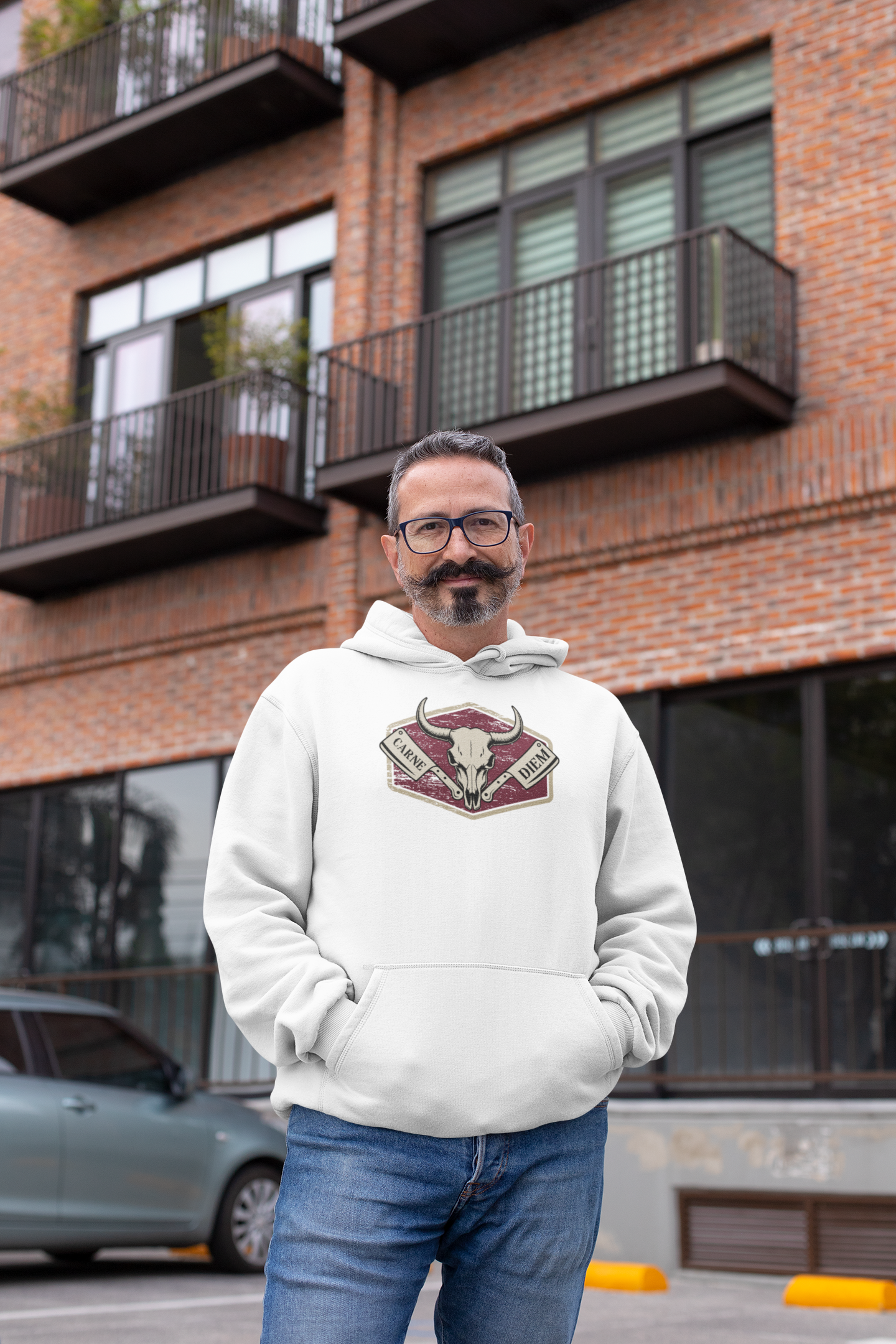 Carne Diem Bull Skull Meat Eater Emblem Hoodie