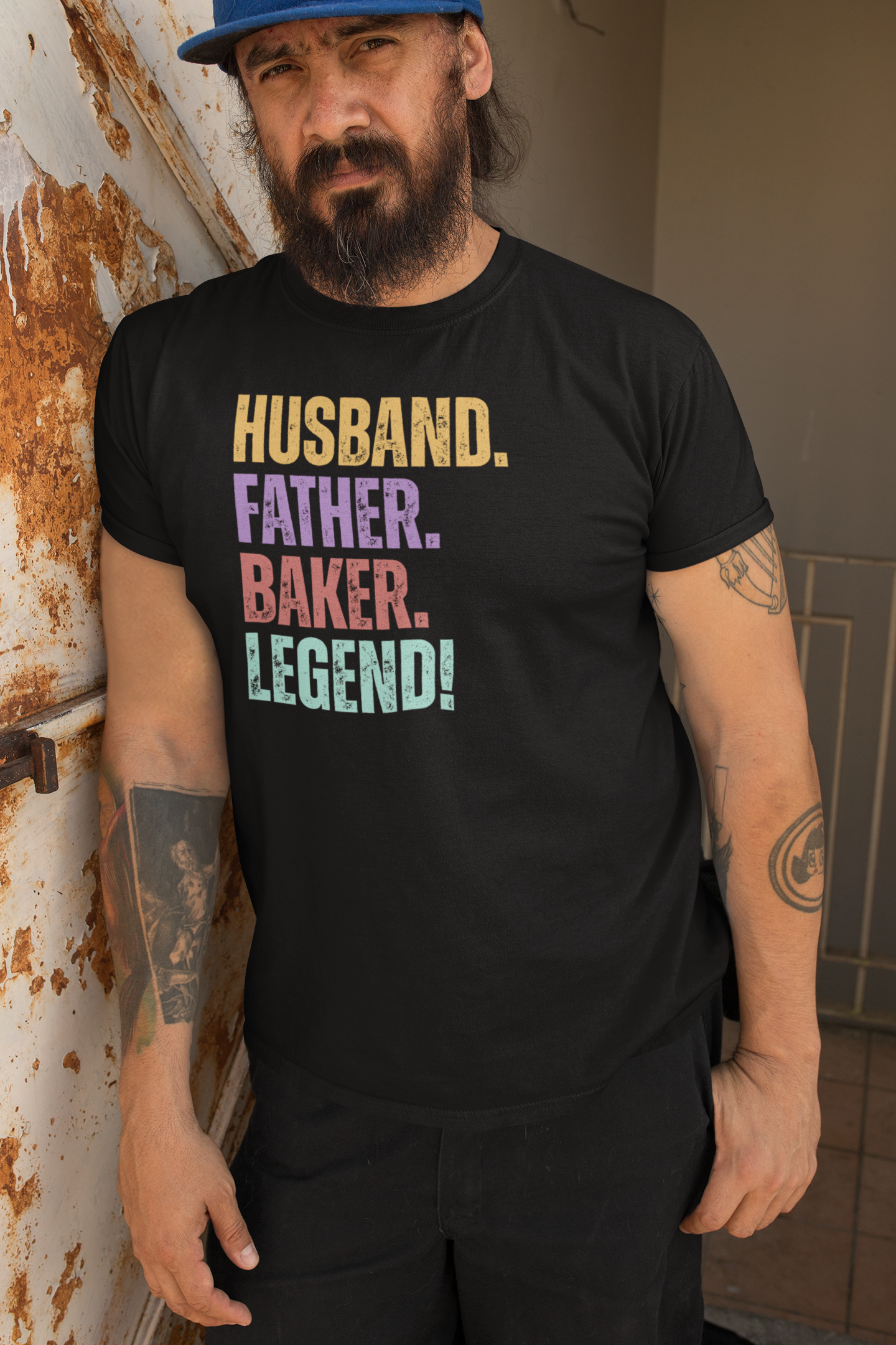 Fun Dad Baker T-Shirt Husband Legend Gift Tee