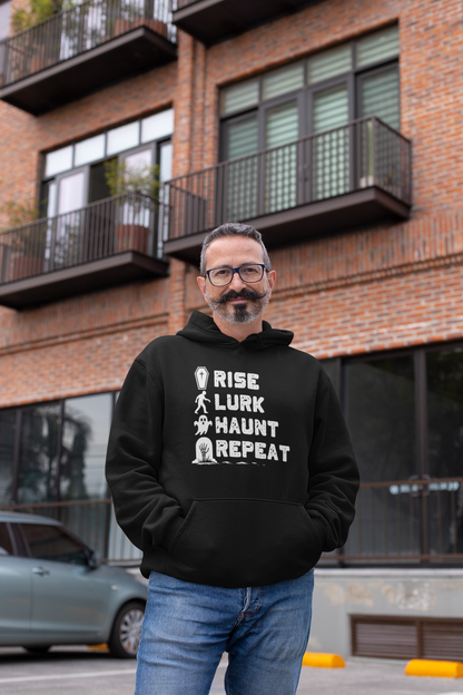 Rise Lurk Haunt Repeat Halloween Checklist Hoodie
