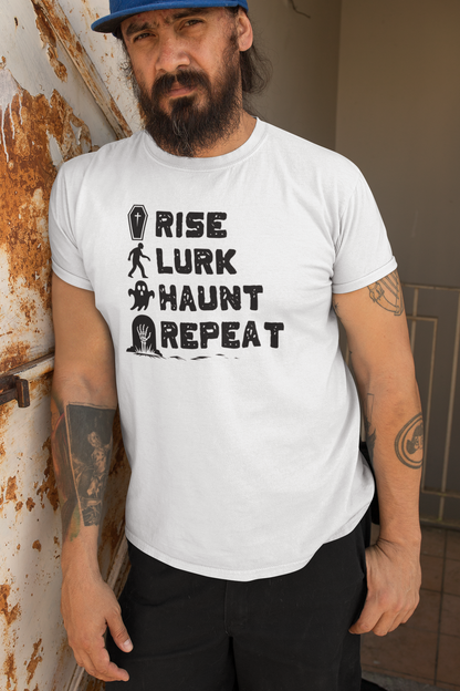 Rise Lurk Haunt Repeat Halloween Checklist T-Shirt
