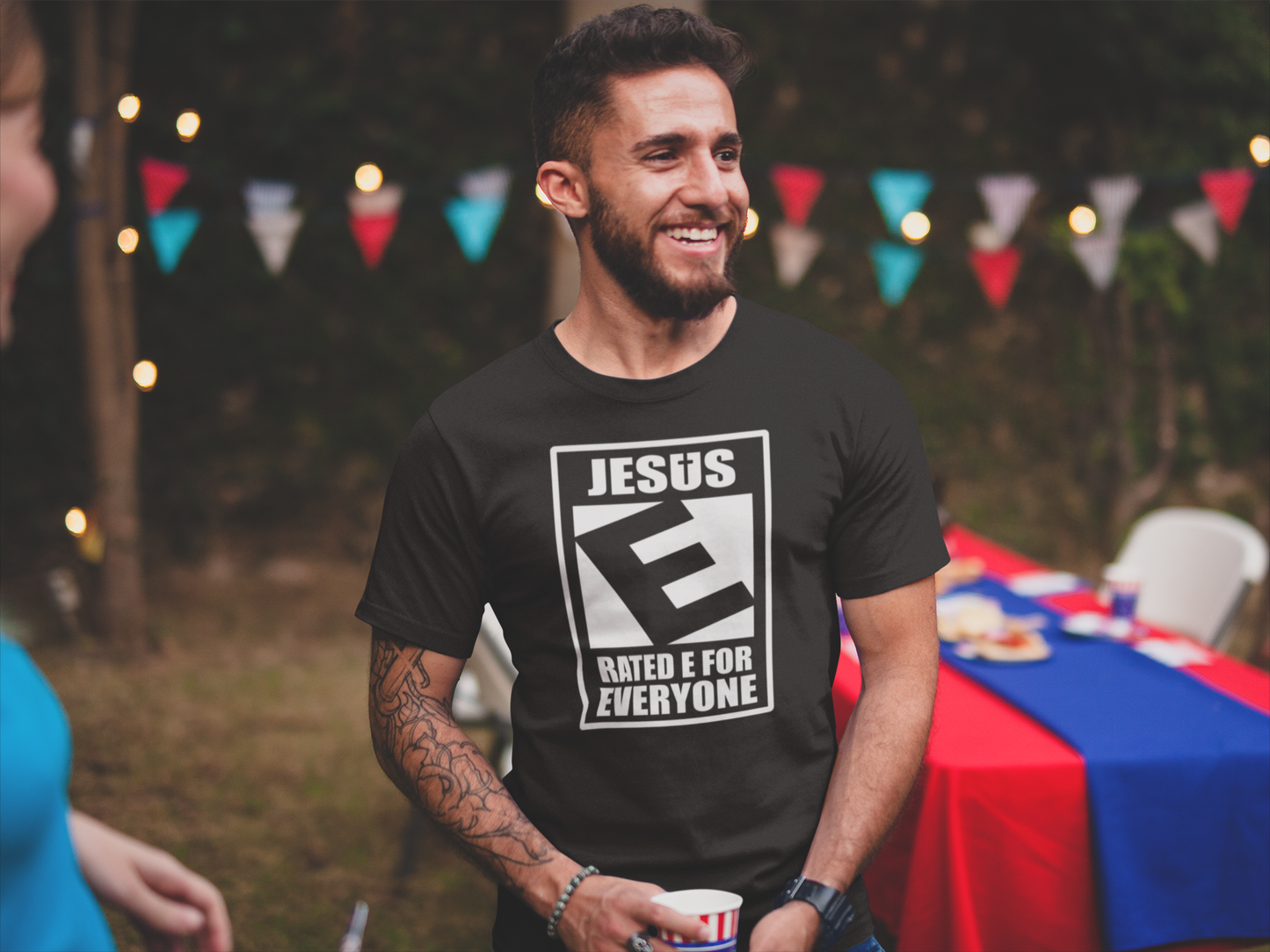 Jesus Rated E For Everyone Warning Label T-Shirt