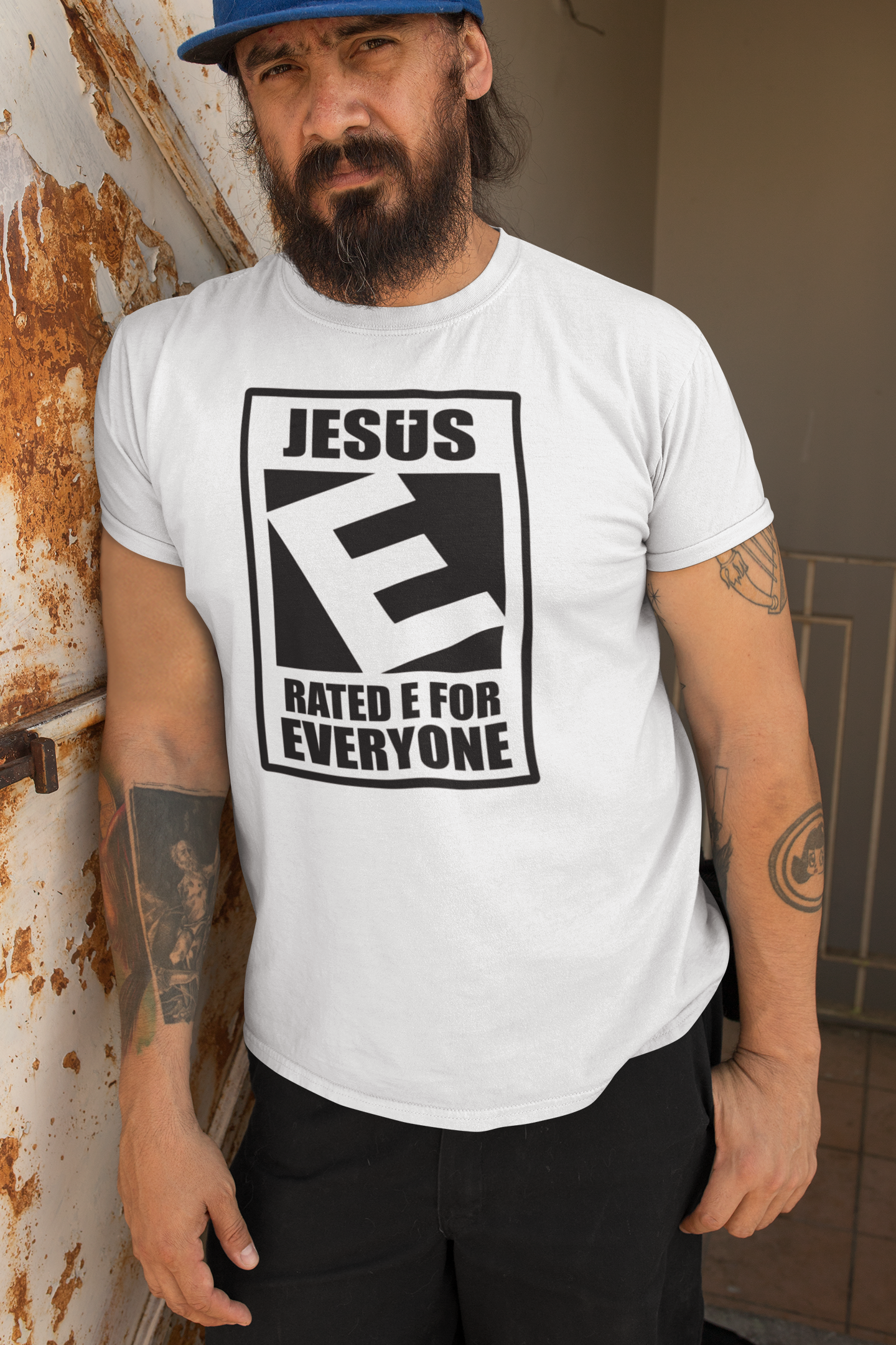 Jesus Rated E For Everyone Warning Label T-Shirt
