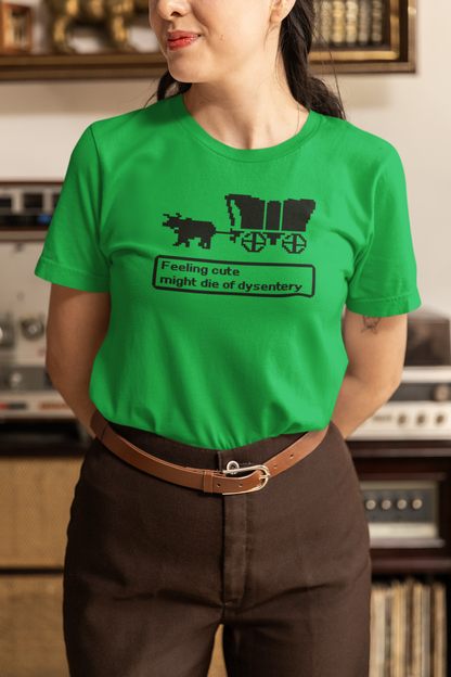 Feeling Cute Might Die of Dysentery Retro Oregon Trail Gamer T-Shirt