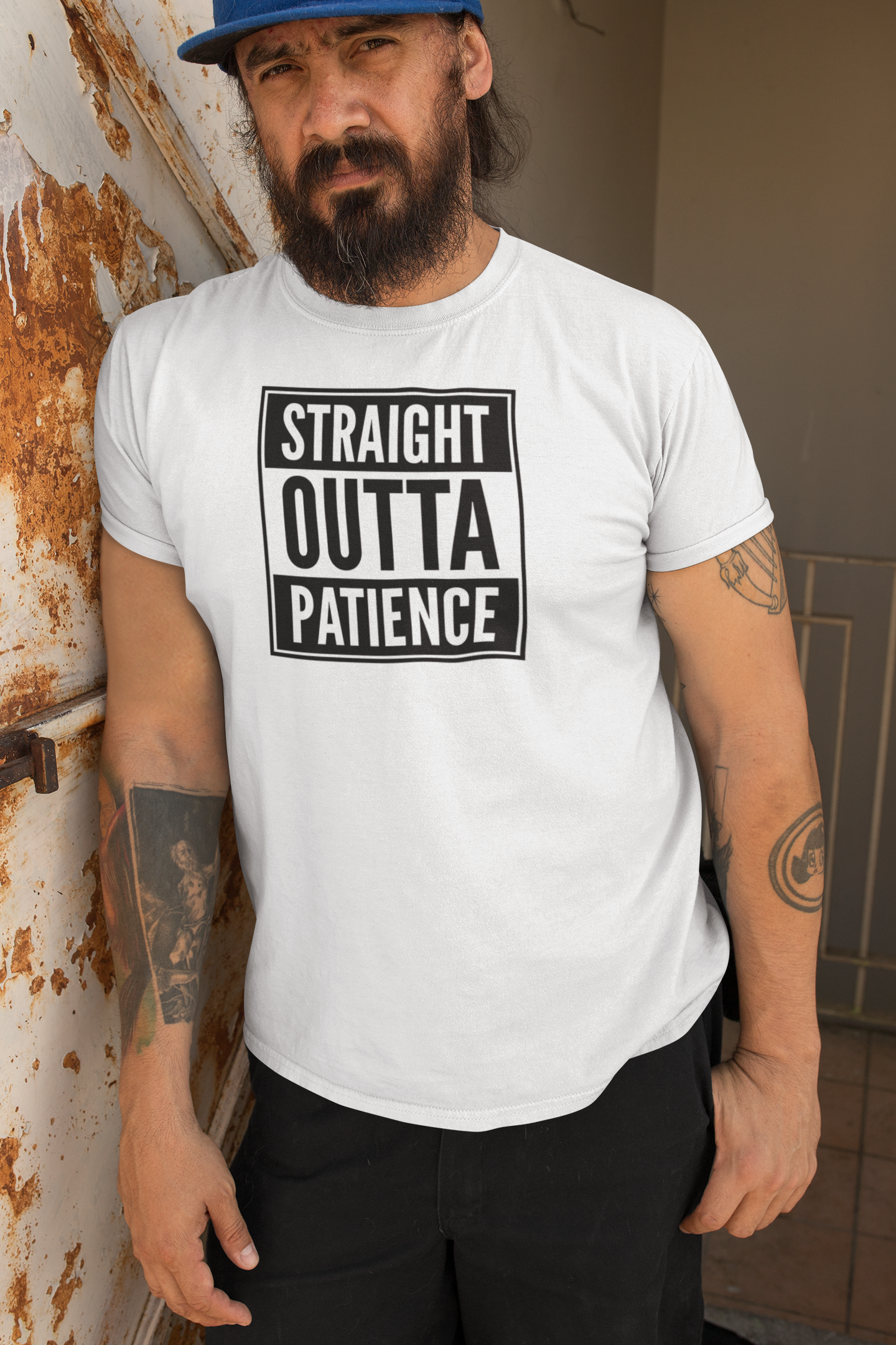 Straight Outta Patience Funny Graphic T-Shirt for Adults Perfect Everyday Humor Tee
