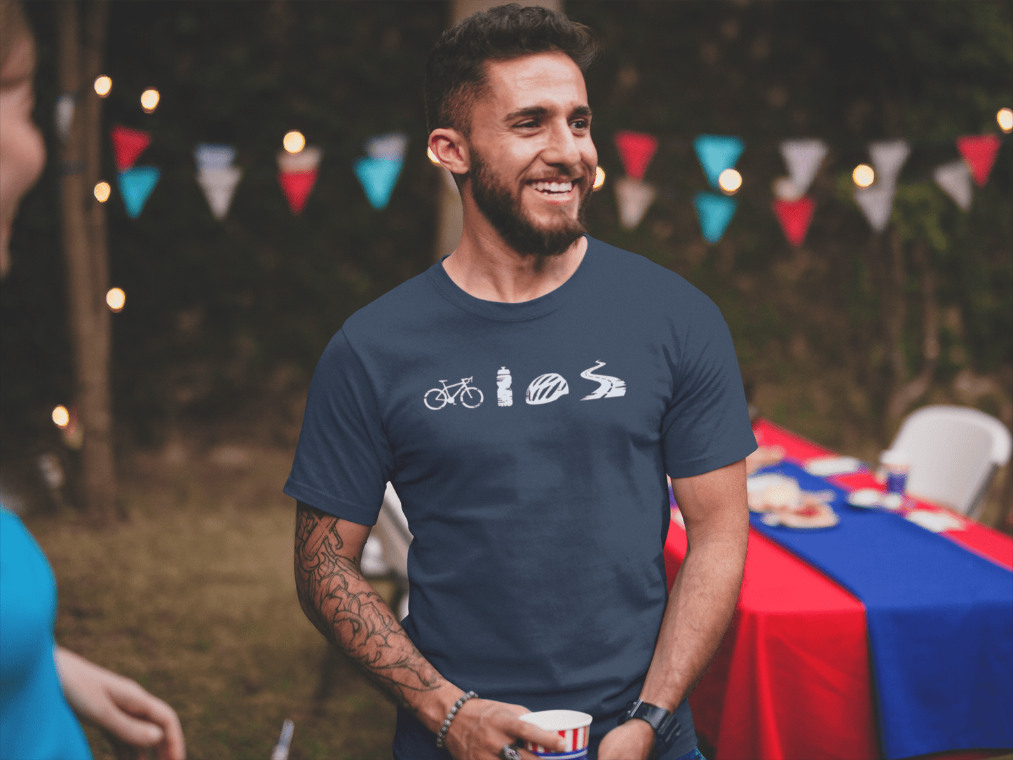A Day Well Spent Biking, Cyclist Graphic T-shirt - Inken Image