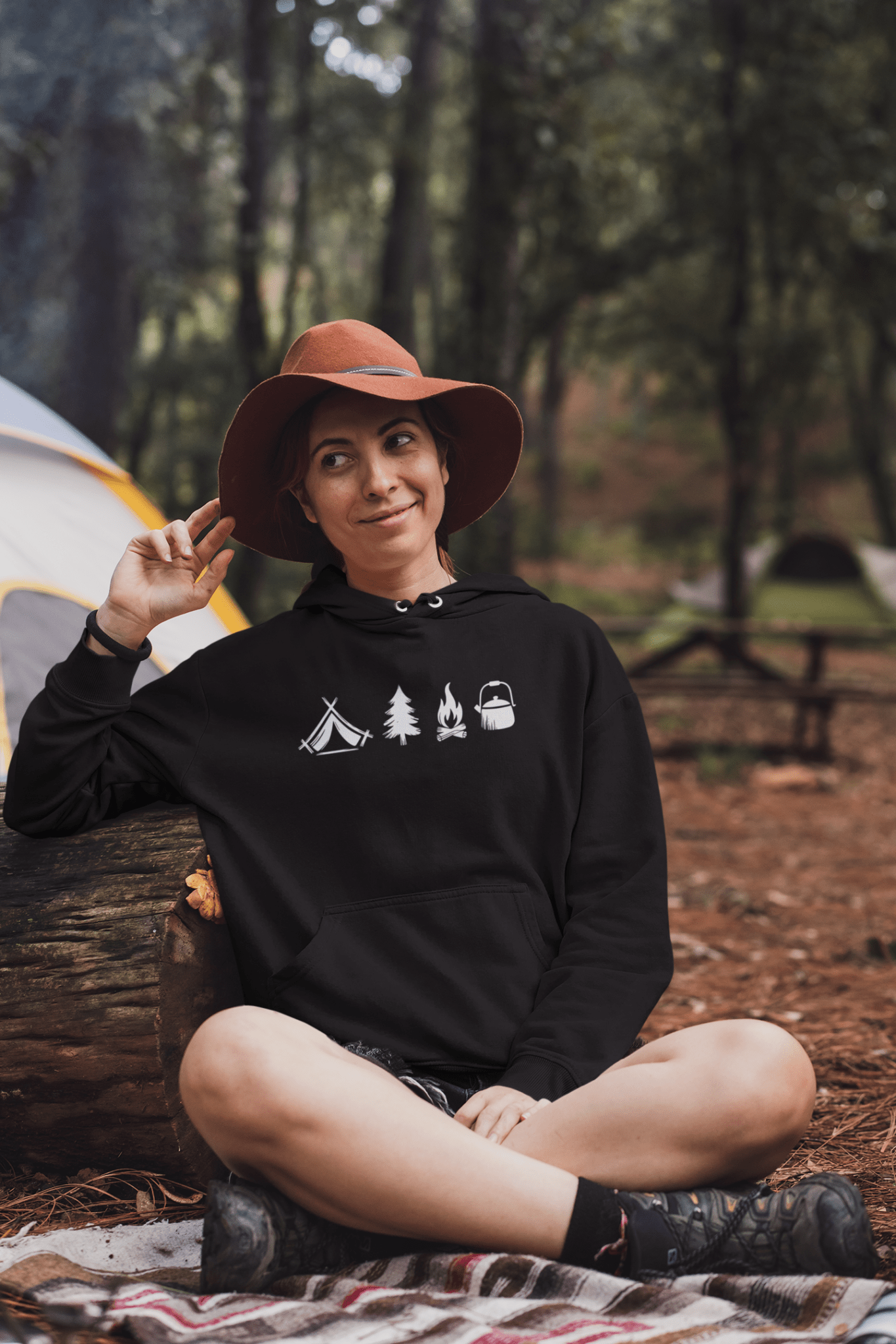 A Day Well Spent Camping, Outdoorsman Graphic Hoodie - Inken Image