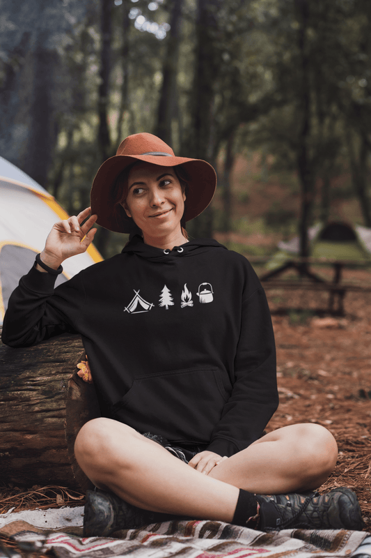 A Day Well Spent Camping, Outdoorsman Graphic Hoodie - Inken Image