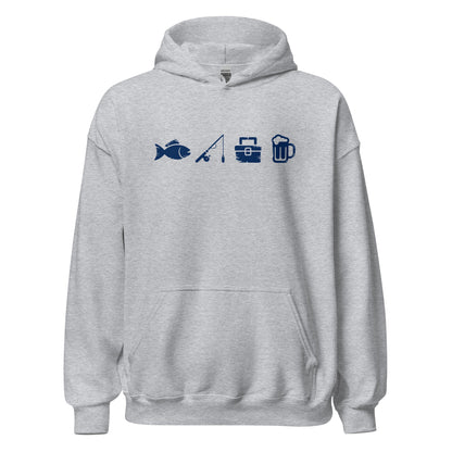 A Day Well Spent Fishing, Angler and Fisherman Graphic Hoodie - Inken Image