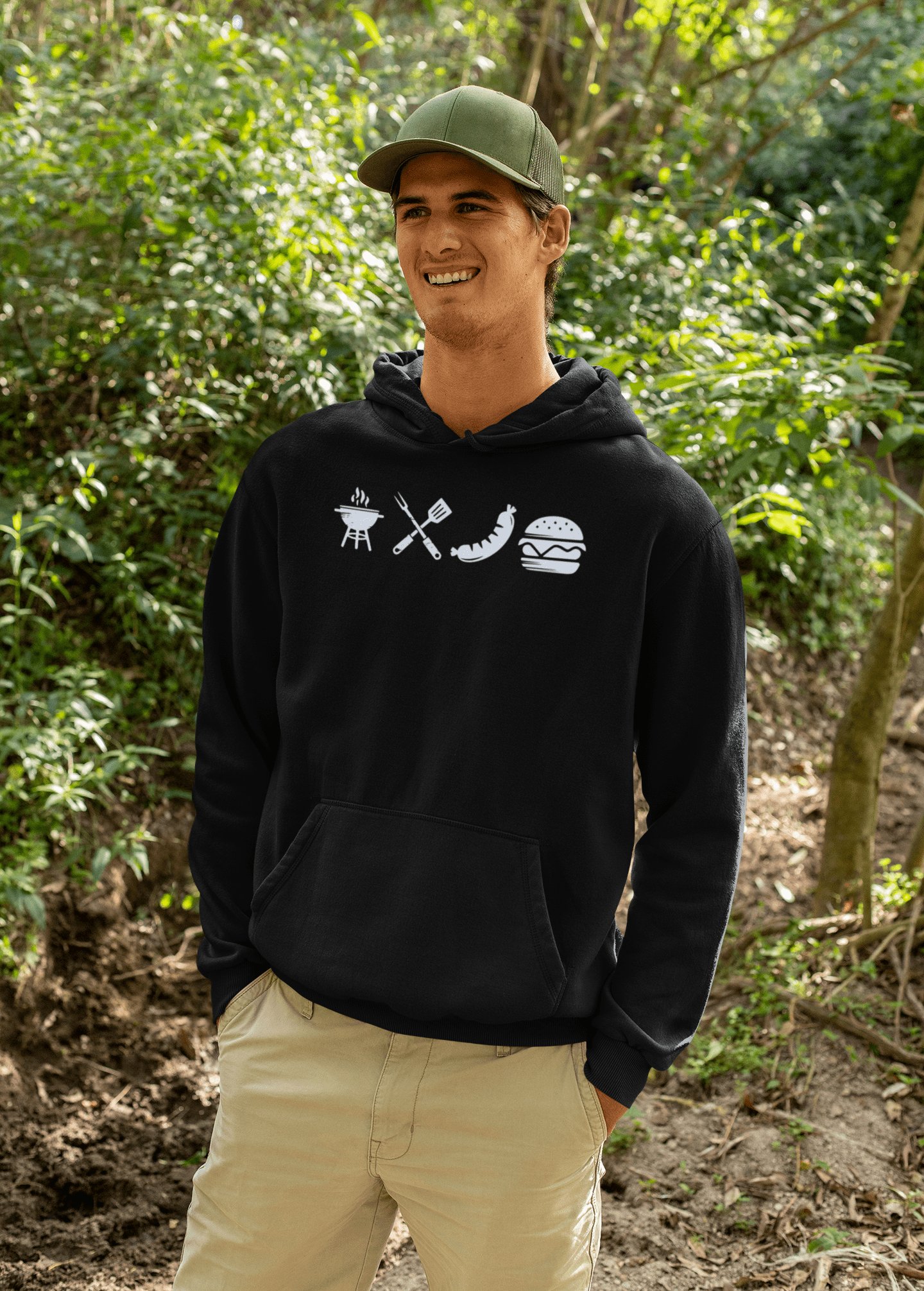A Day Well Spent Grilling, BBQ Graphic Hoodie - Inken Image