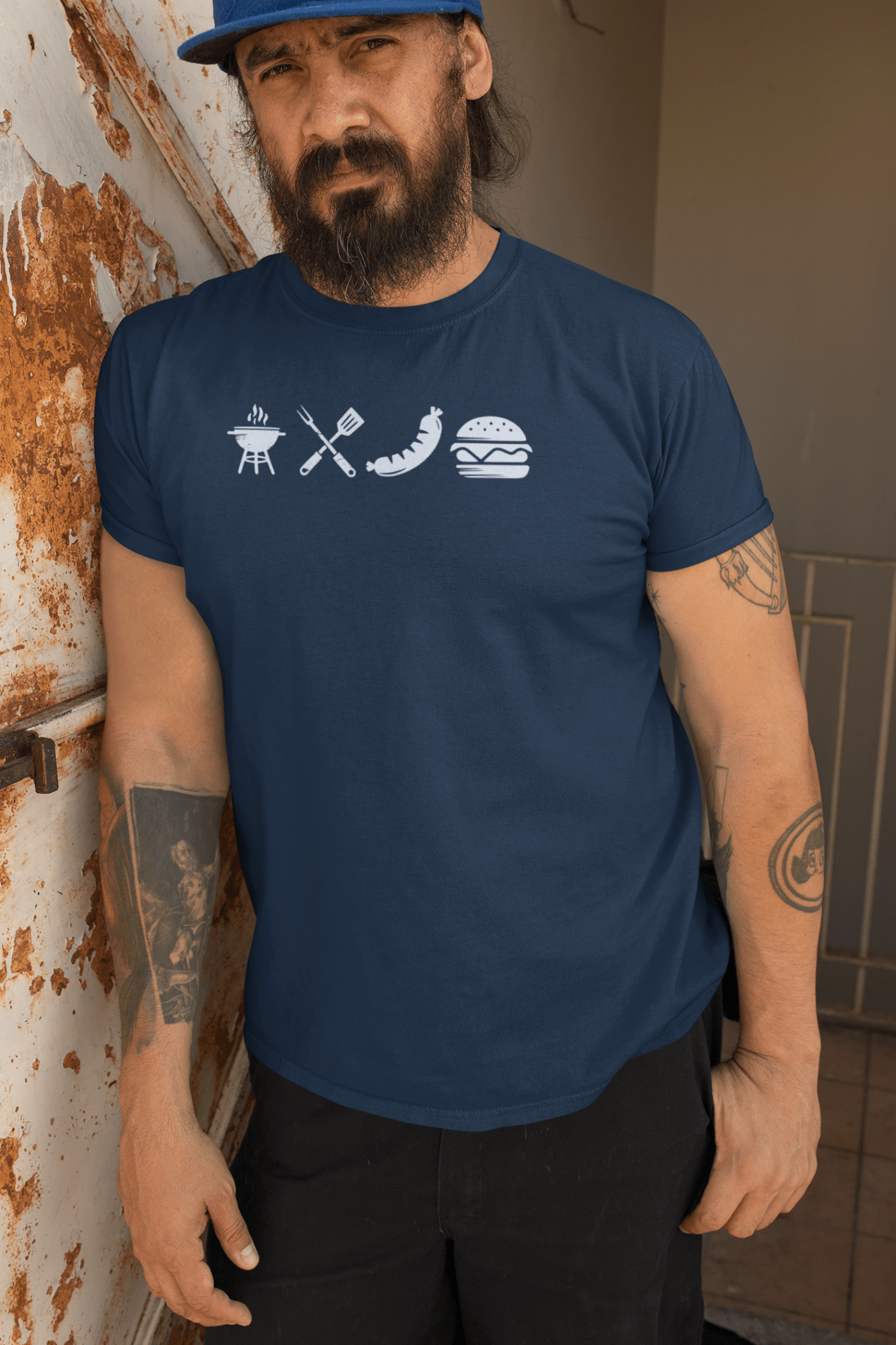 A Day Well Spent Grilling, BBQ Graphic T-Shirt - Inken Image