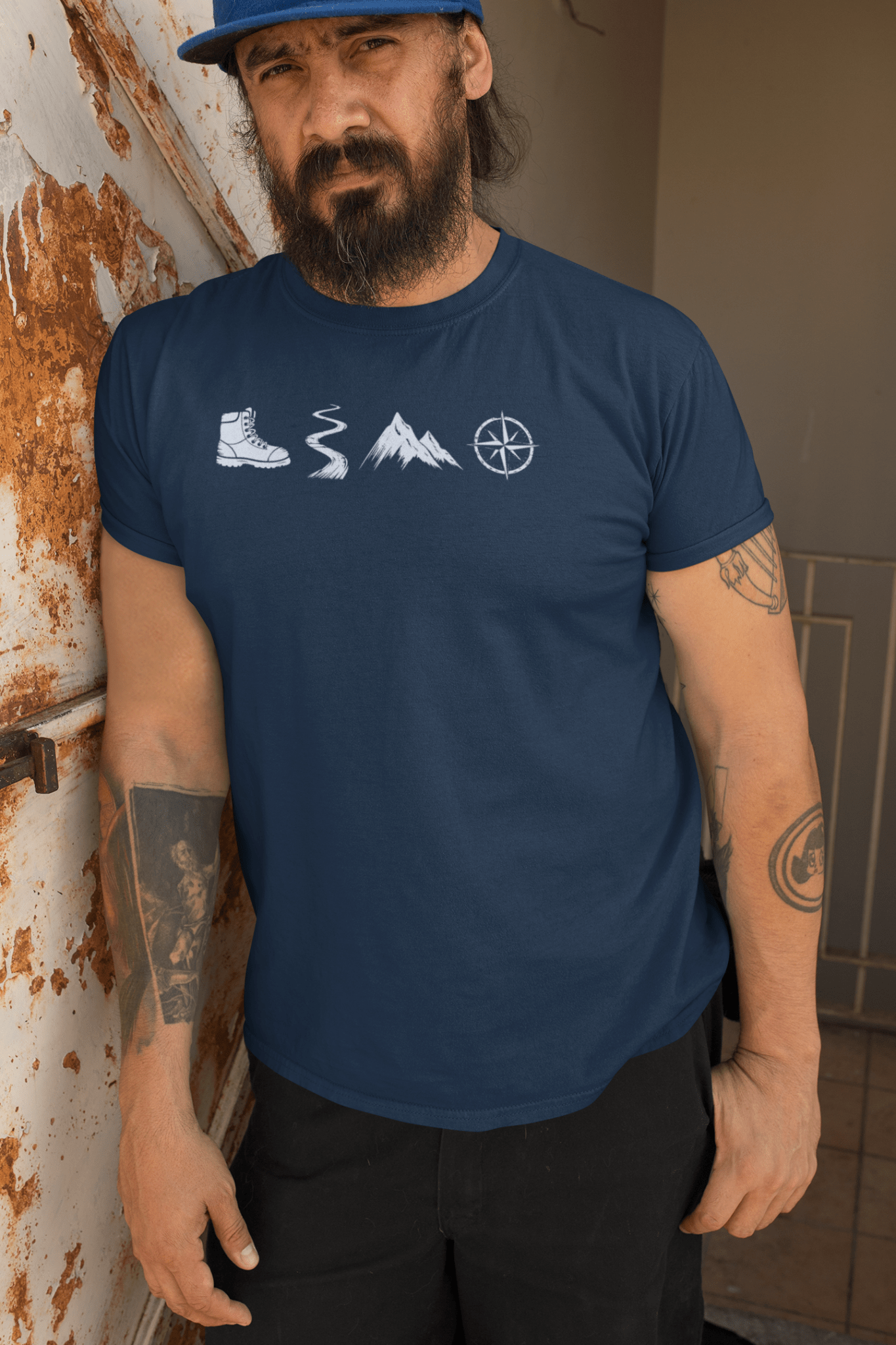 A Day Well Spent Hiking, Outdoorsman's Graphic T-shirt - Inken Image