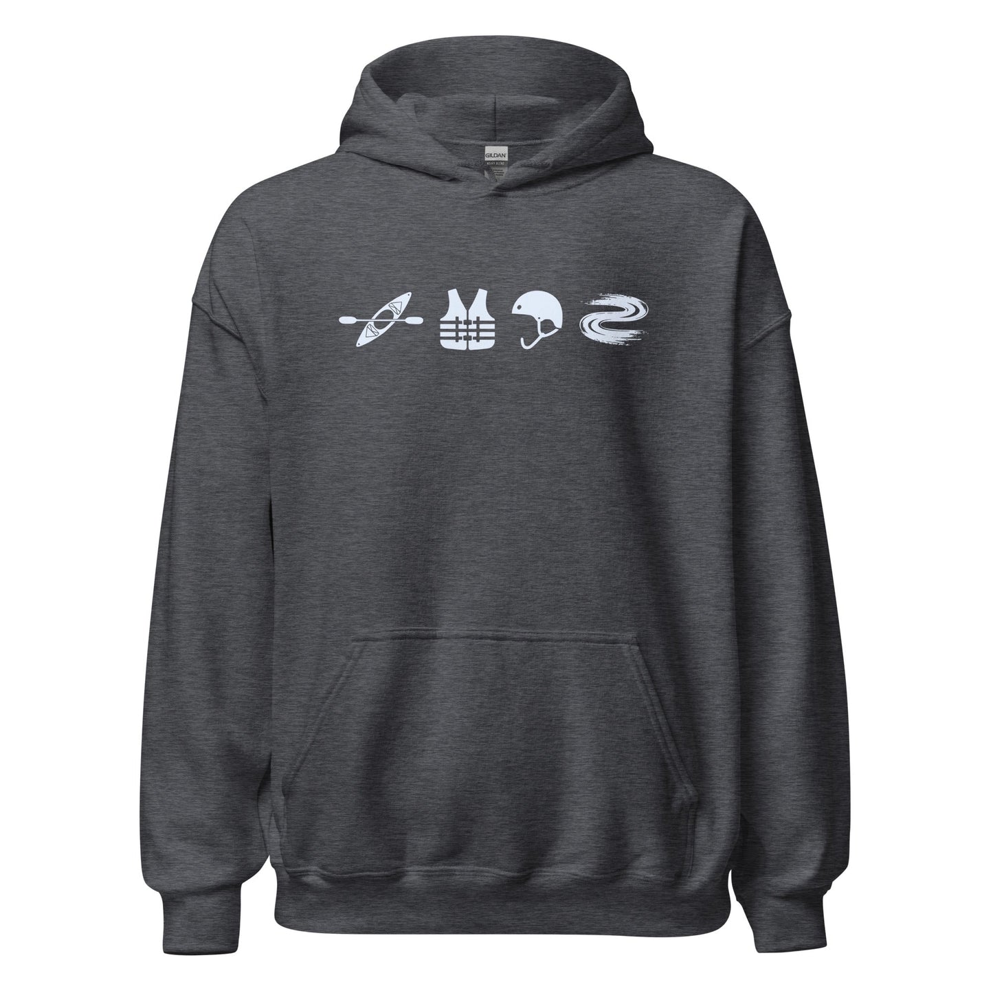 A Day Well Spent Kayaking, Whitewater Graphic Hoodie - Inken Image