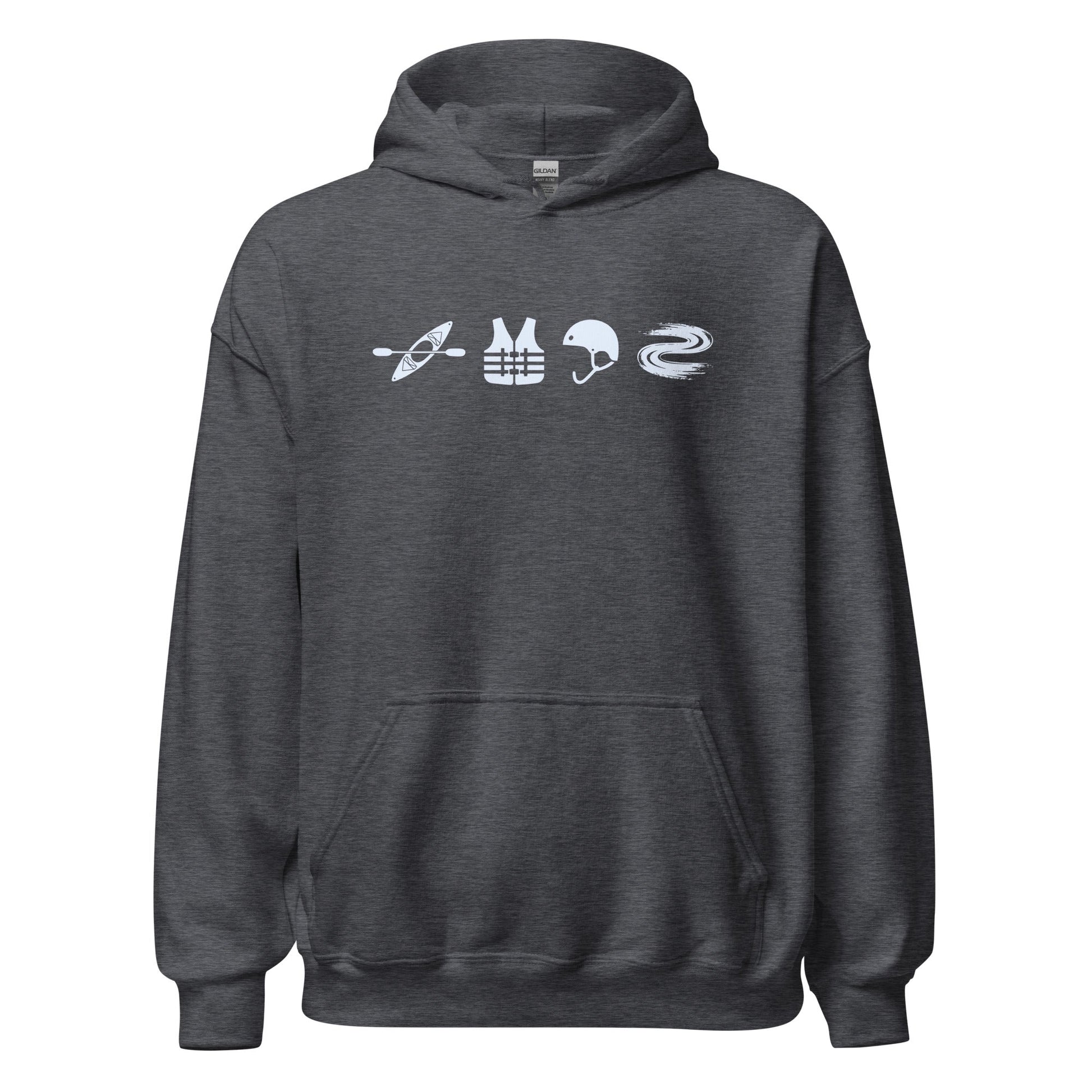 A Day Well Spent Kayaking, Whitewater Graphic Hoodie - Inken Image