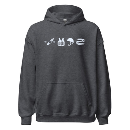 A Day Well Spent Kayaking, Whitewater Graphic Hoodie - Inken Image