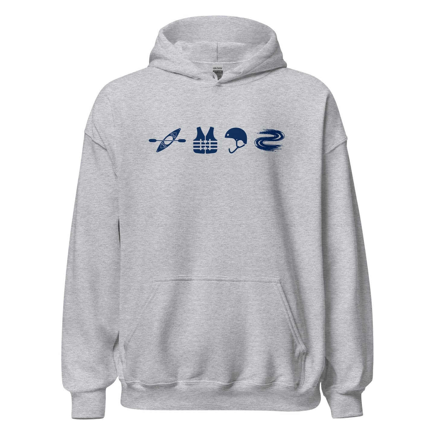 A Day Well Spent Kayaking, Whitewater Graphic Hoodie - Inken Image