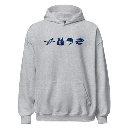 A Day Well Spent Kayaking, Whitewater Graphic Hoodie - Inken Image