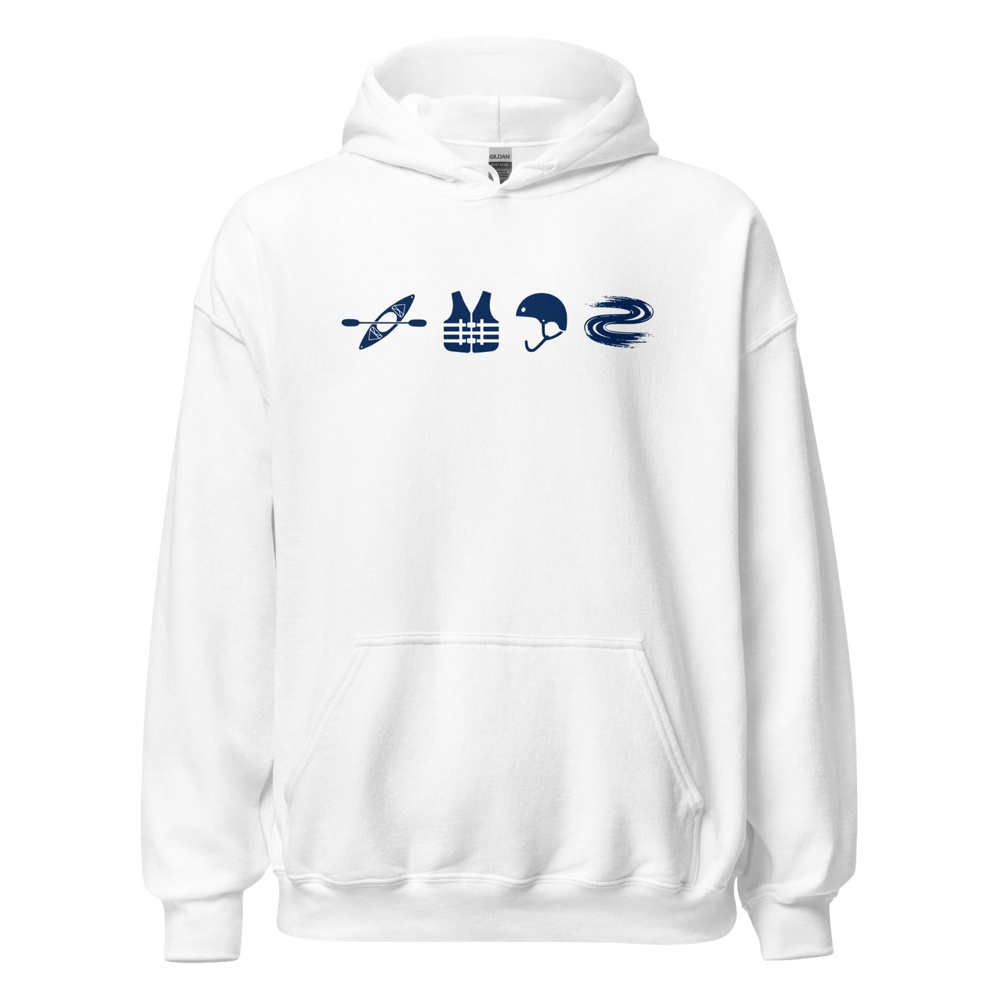 A Day Well Spent Kayaking, Whitewater Graphic Hoodie - Inken Image