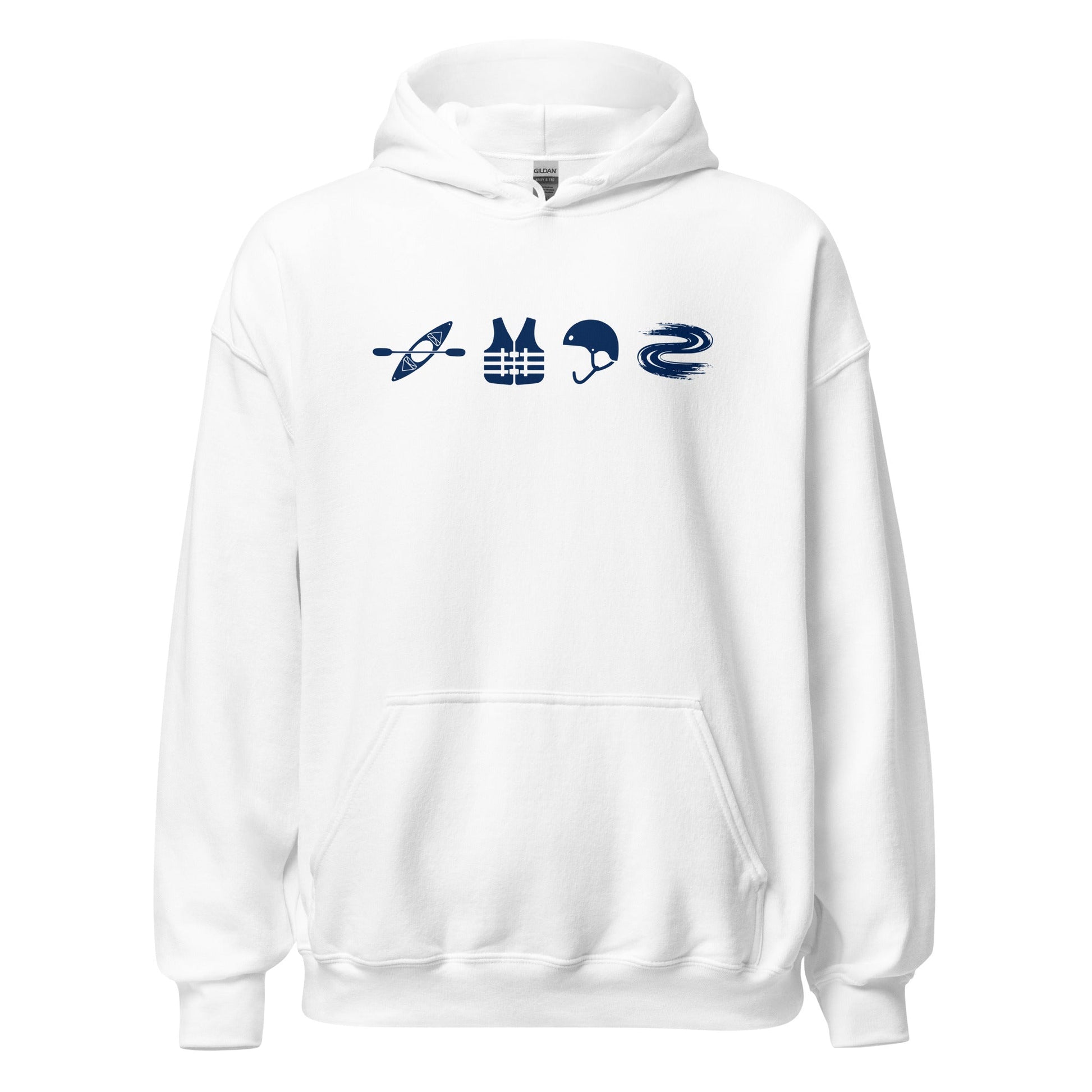 A Day Well Spent Kayaking, Whitewater Graphic Hoodie - Inken Image